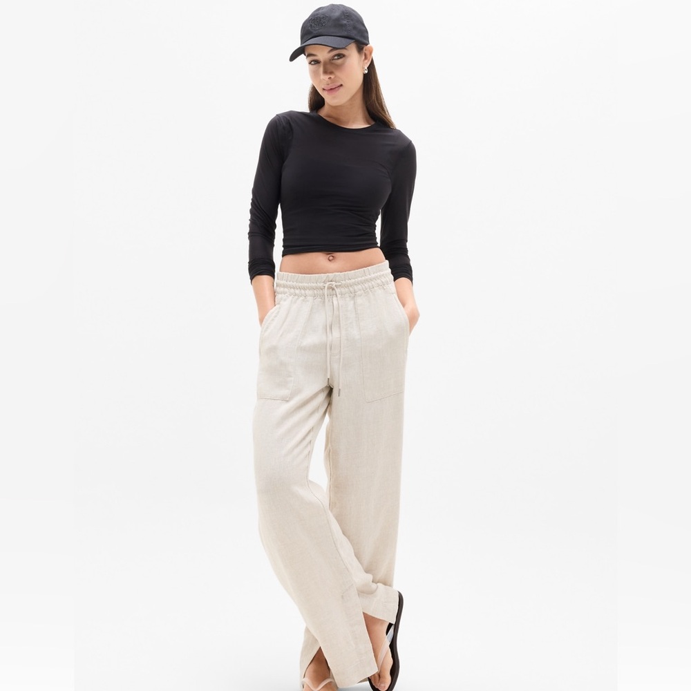 NWT Athleta Retreat Linen High Rise Wide Leg Pant